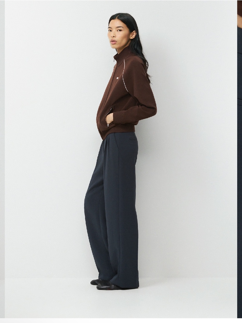 Wilfred Wide-Leg Pants in Dark Navy